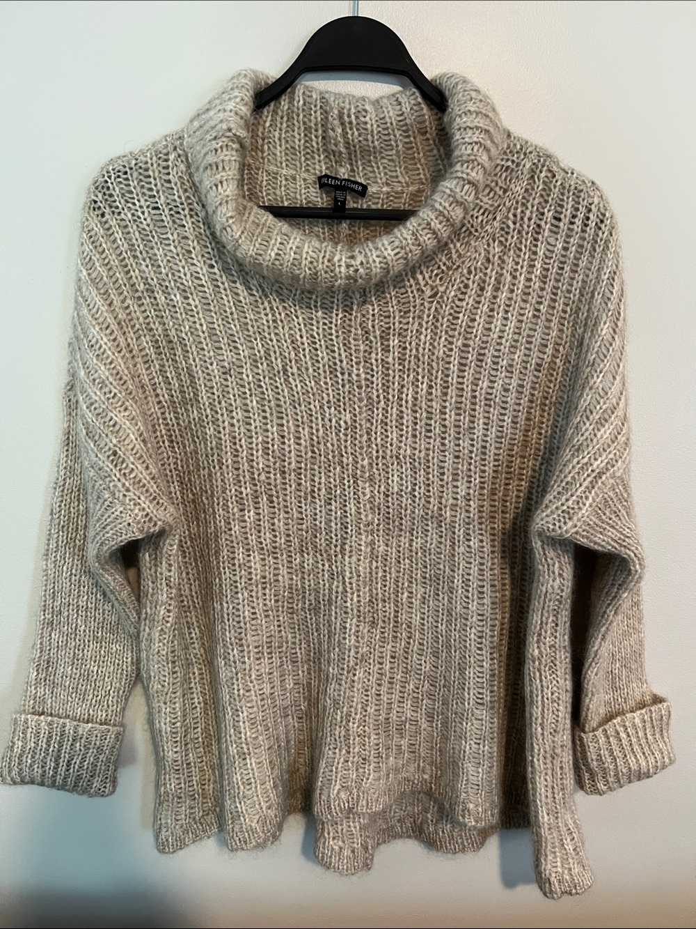 Eileen Fisher slouchy turtleneck mohair sweater